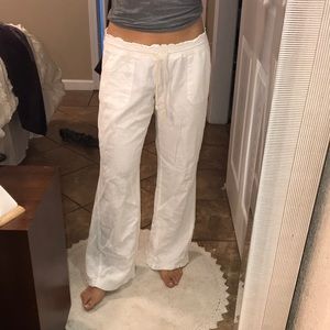 white beach pants